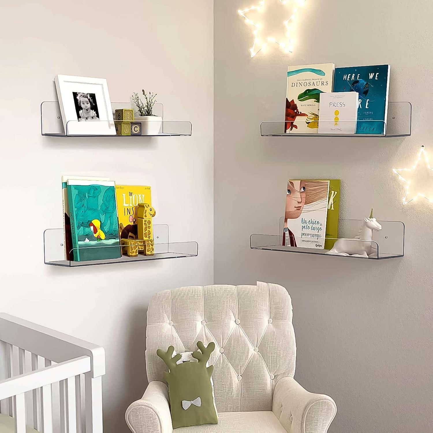 Acrylic Shelves, Clear Shelves Wall Mounted (38×11 Cm / 1 pc / With 2 Screw) Acrylic Shelves, Clear Shelves Wall Mounted (38×11 Cm / 1 pc / With 2 Screw)